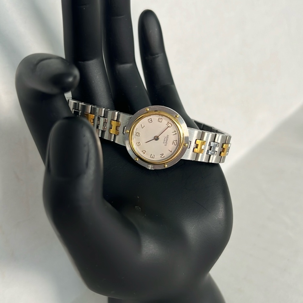 Hermes two toned watch -silver and gold colored.